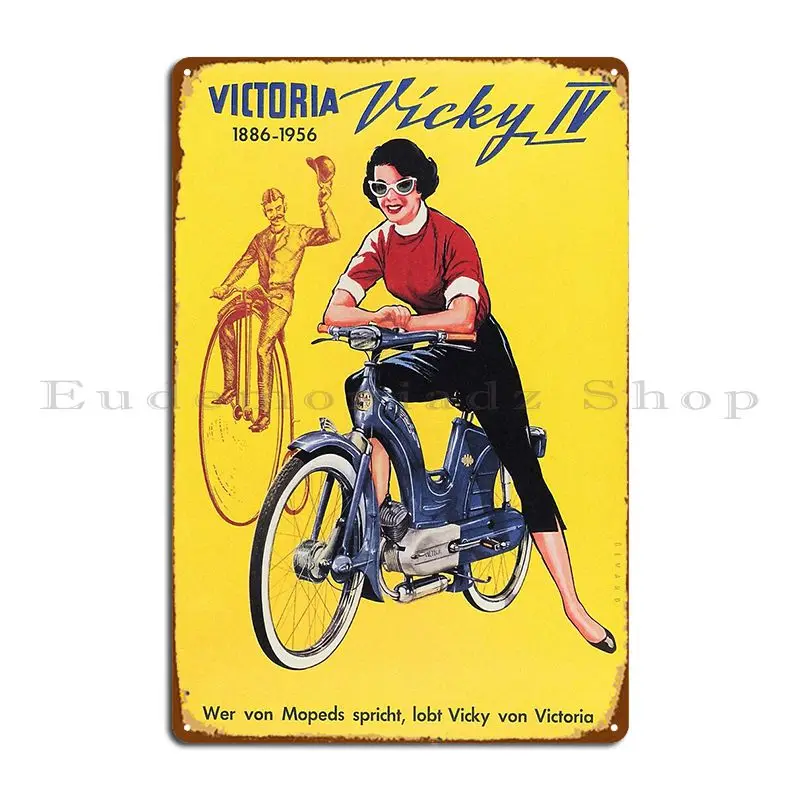 Victoria Vicky Motorcycles Motor Bike Retro Advertising Vintage Metal Plaque Poster Wall Cave Garage Personalized