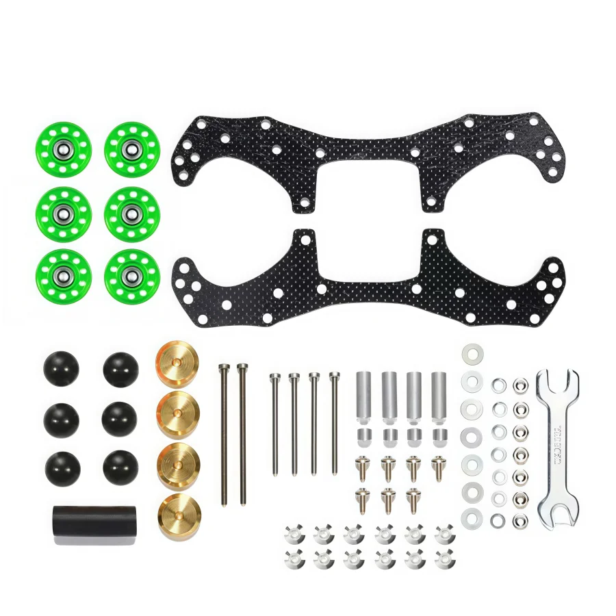 1SET VZ Chassis Front/Rear Bumpers + Lock Nuts, Part Number 15526，For RC MINI 4WD For Tamiya Car Crawlers Carbon Fiber view 4