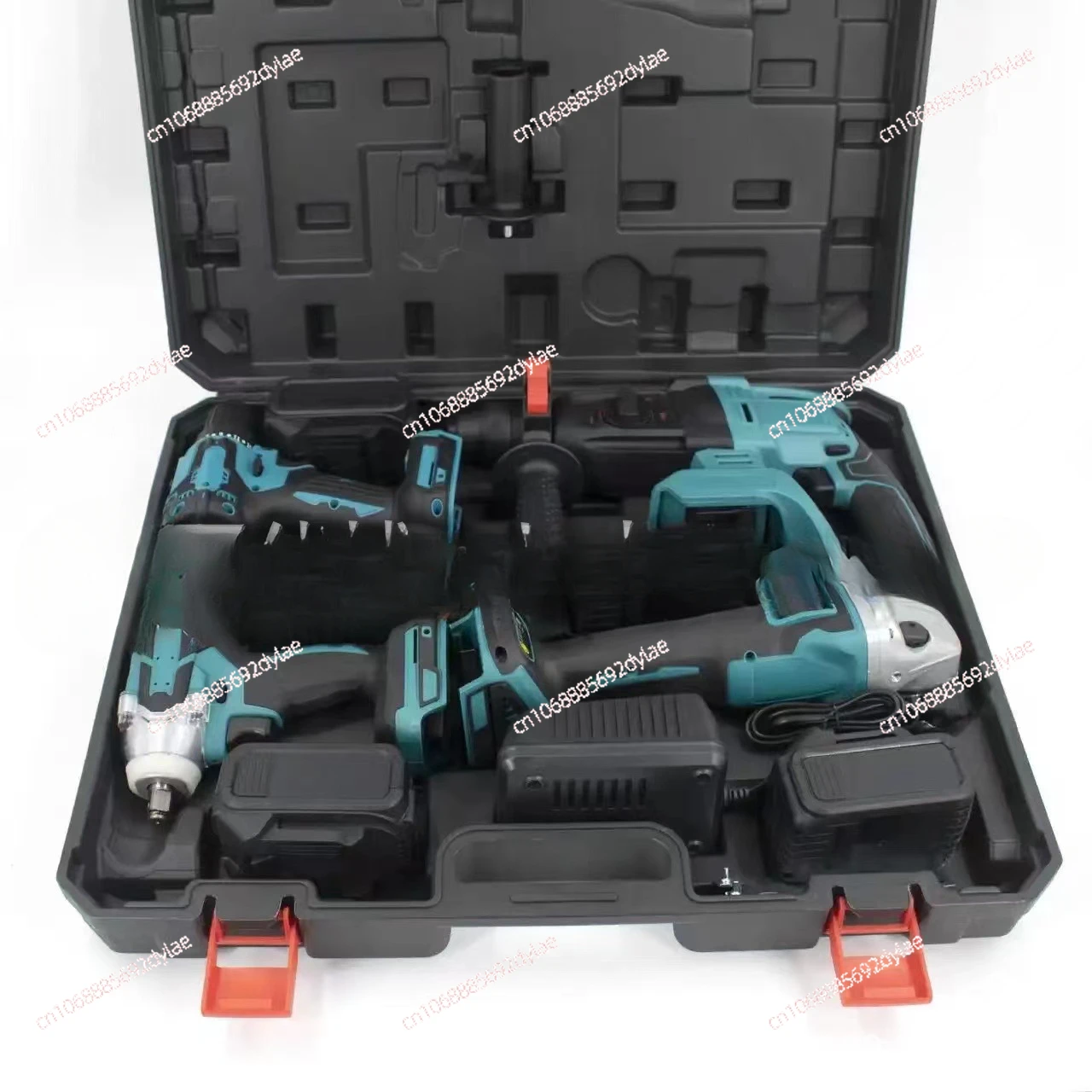 Lithium Battery Brushless Combination Tool 4-piece Set, Electric Hammer Wrench, Electric Drill, Angle Grinder