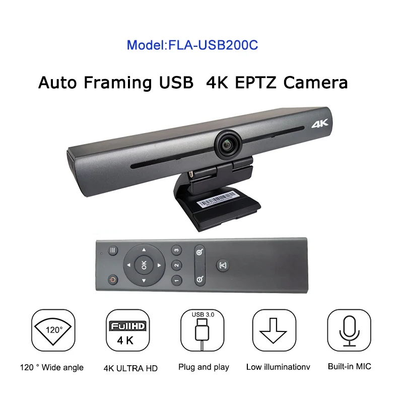 Wide Angle 120 Degree Ultra 4K ePTZ Camera Web Cam with USB3.0 for Video Conferencing / Meeting Solution