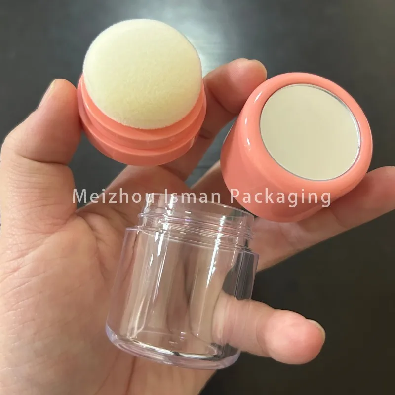 40 stuks roze zwart naakt paddestoel hoofd cosmetische verpakking losse blusher poeder container luchtkussen case met bladerdeeg en spiegel 10g