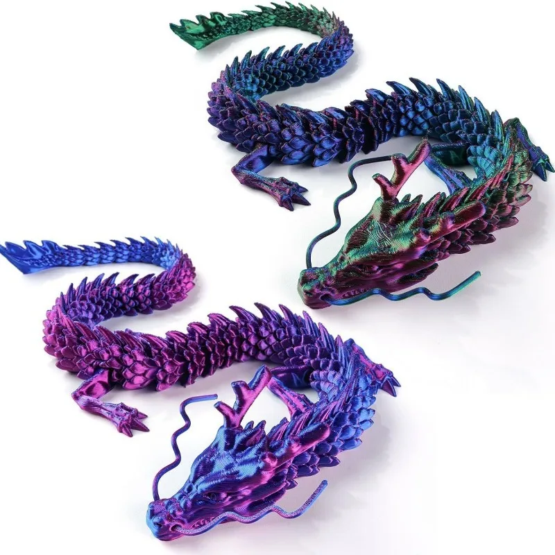 Creative Toys 3D Printed Chinese Dragon 30CM Full Body Joints ，Can Move and Decorations Are Worth Collecting Cool Stuff