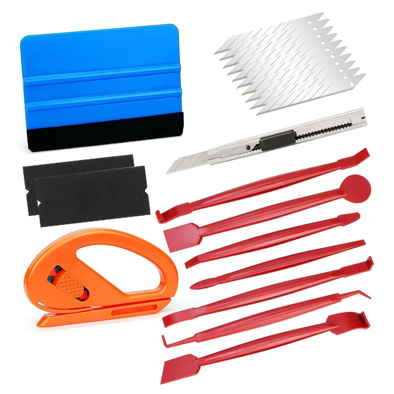 

Car Wrapping Vinyl Tool Kit Window Film Tint Tools Set with Car Wrap Edge Trimming Squeegee Vinyl Squeegee Utility Knife Blade