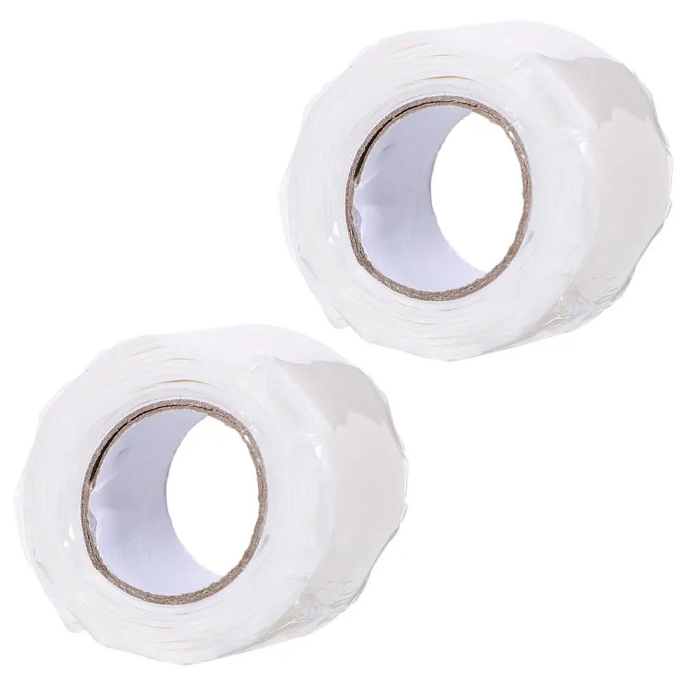

2 Rolls Waterproof Silicone Rubber Tape Flexible Plumbers Tape for Leak Repair Bucket Sealing Strong Adhesive