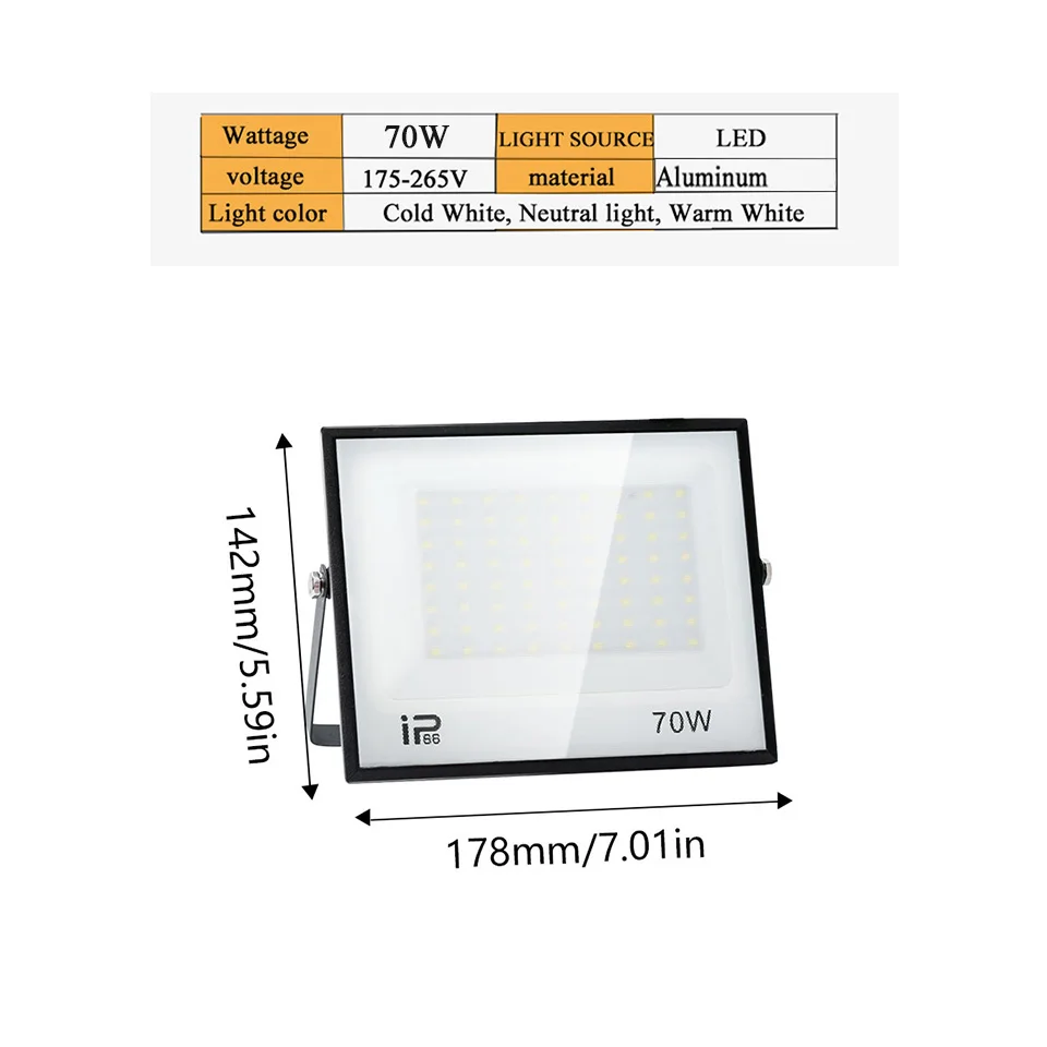 NONE Led Flutlicht 20-300W AC 110V 220V Outdoor Flutlicht Straße Lampe Projektor Außen IP65 Wasserdichte led-strahler Für Garten 6