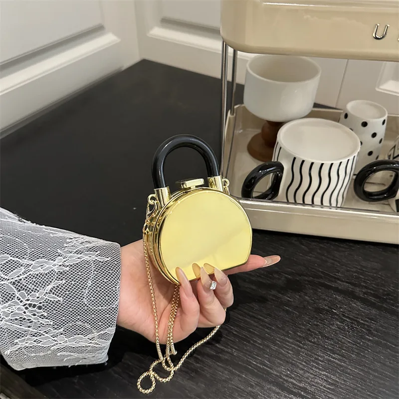 

Elegant Monogram Box Purse for Women - Leather Crossbody/Handheld Bag with Chain Strap, Compact Clutch for Night Out, Gift Ready