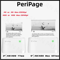 Peripage-Mini impressora térmica portátil, A9, A9S, máquina de transferência do tatuagem, foto sem fio, móbil, impressora Inkless, tamanho A6 do Waybill