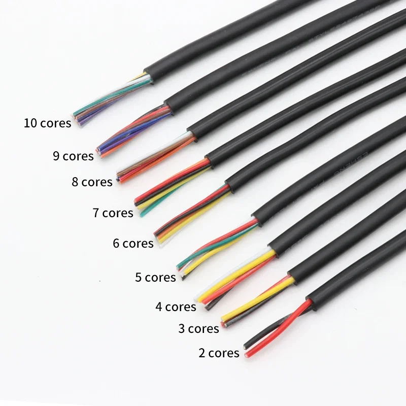 2/5/10m UL2464 Sheathed Wire 30 28 26 24 22 20 18 16AWG Tinned Copper Signal Cable 2 3 4 5 6 7 8 10 Core Electronic Audio Wires