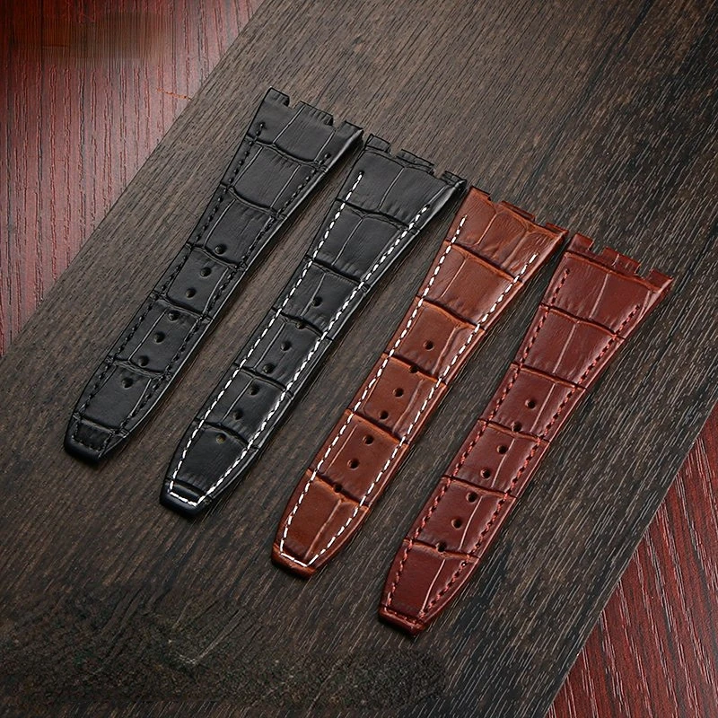 Top layer Leather watch strap for AP Audemars15400 Royal Oak Offshore Series Male 26mm Blue Black Brown