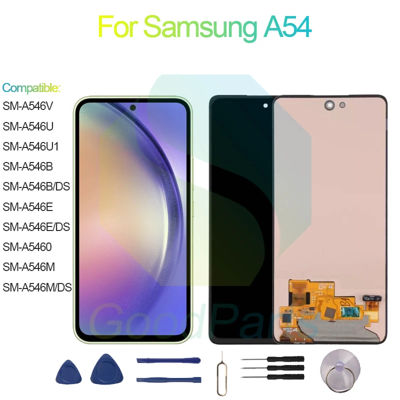 

ЖК-дисплей для Samsung A54, экран 6,5 дюйма SM-A546V/U/U1/B/E/M/DS/O A54, сменный сенсорный дигитайзер в сборе