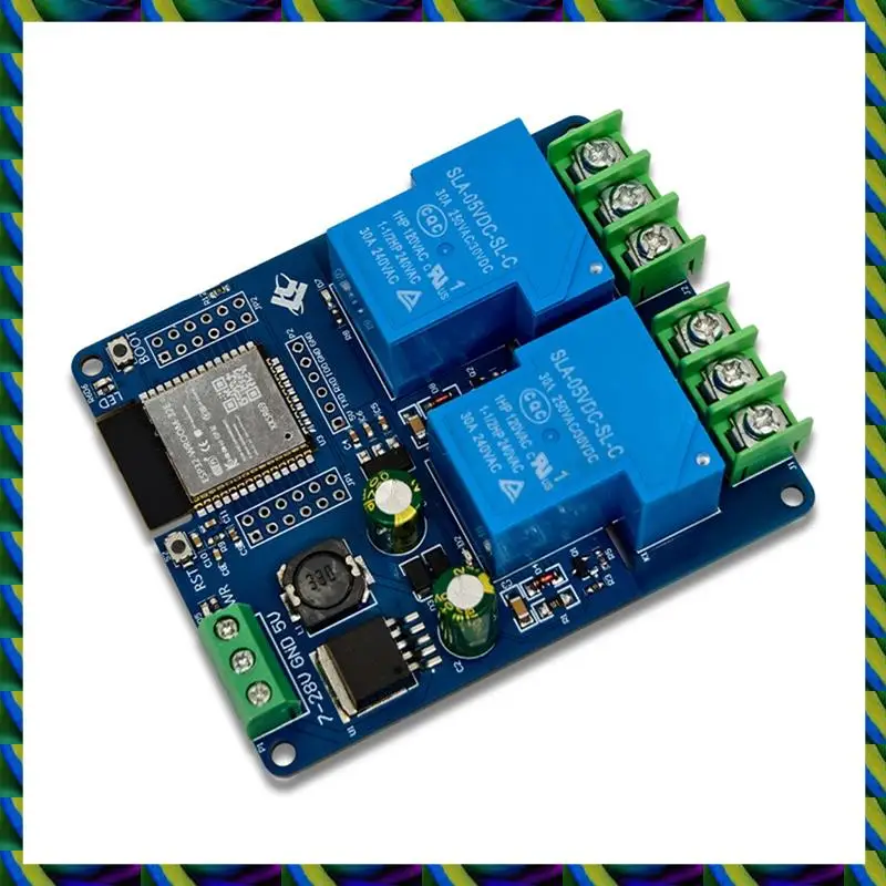 اليومية 2-قناة واي فاي وحدة التتابع 30A ESP32-WROOM-32E وحدة لوحة تطوير للمنزل الذكي التحكم اللاسلكي DC7-28/5 فولت