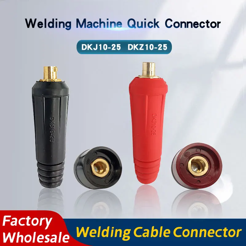 4pcs TIG Welding Machine Quick Fitting Female Male Cable Connector Clamp Socket Plug Adaptor ForDinse DKJ10-25 DKZ10-25 Inverter