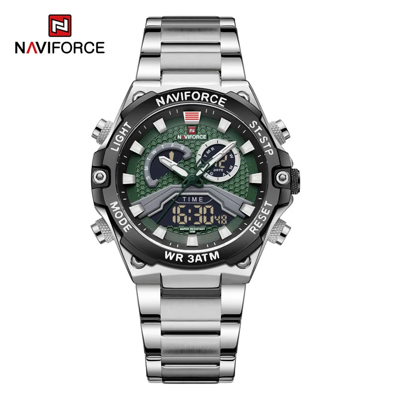 

NAVIFORCE Watches Men Military New Fashion Casual Quartz Luminous Dual Display Digital Chronograph Waterproof Male Watch