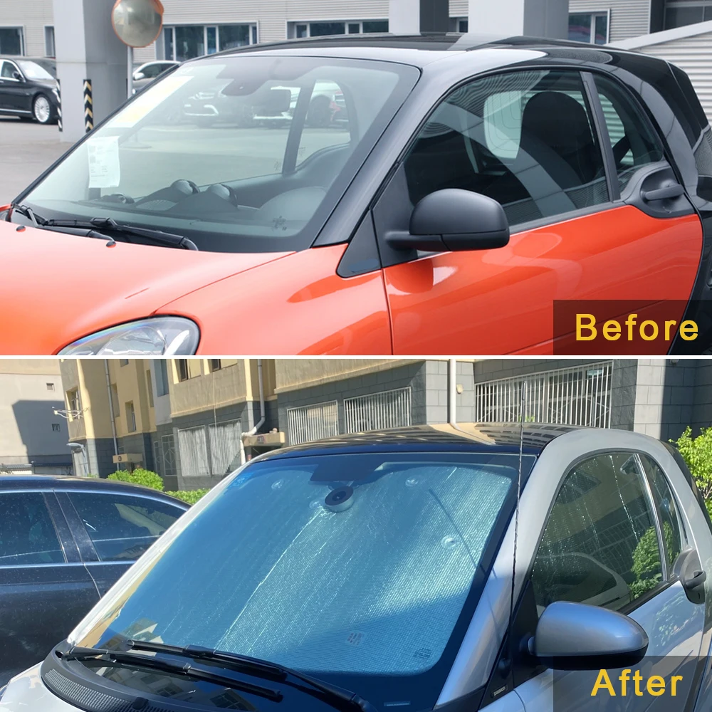 For Smart Fortwo Forfour W453 2015-2021 Car Windshield Sun Shade UV Shield Cover Heat Insulation Front Side Windows Protection