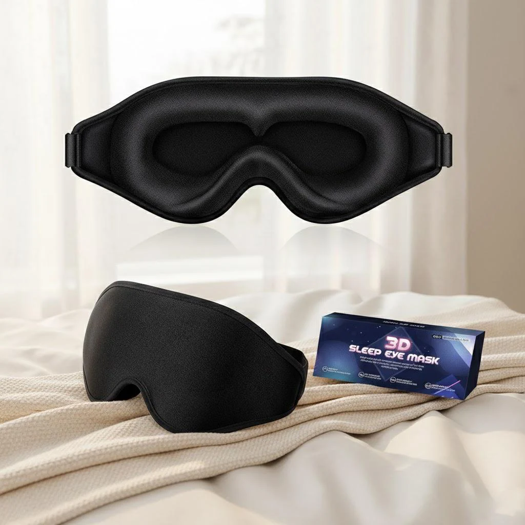 3D Blackout Sleep Eye Mask for Men and Women Adjustable Strap Breathable Soft for Travel Meditation Nap