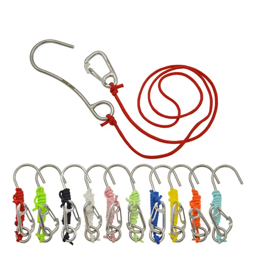 

Diving Reef Drift Hook Corrosion-resistant 316 Stainless Steel Single Hook With Line and Clips For Current Dive Underwater Sport