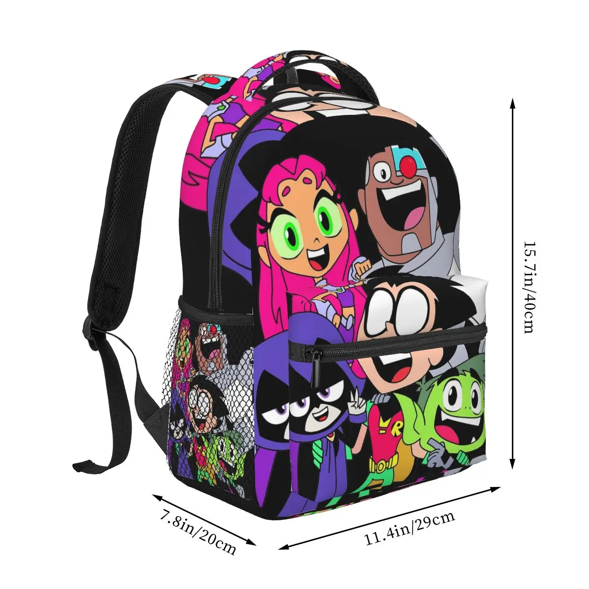 Teen Titans Picture Backpacks Boys Girls Bookbag Students School Bags Cartoon Kids Rucksack Shoulder Bag Large Capacity