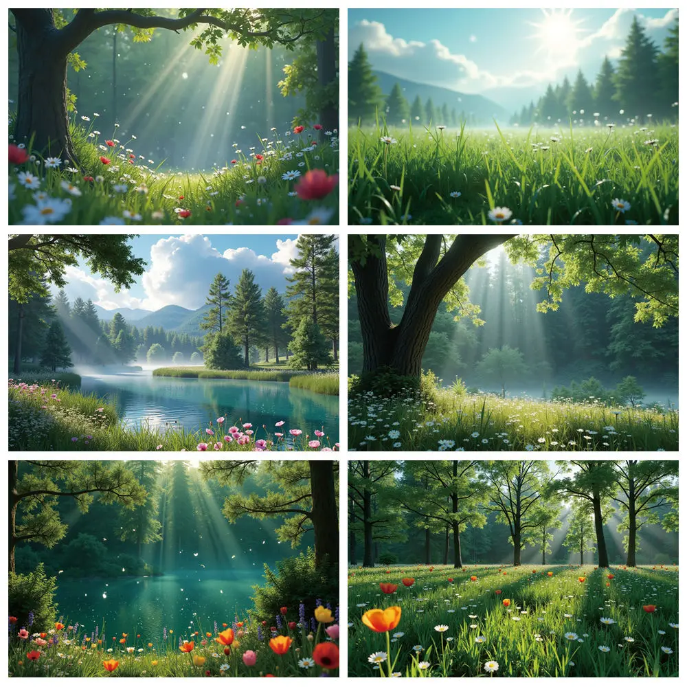 MOON.QG весенний фон открытый лес дерево зеленый природный сад фон для фотосъемки свадебный фон для душа