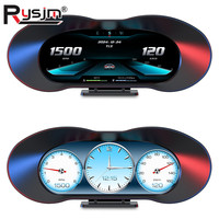 P5 HUD OBD2&GPS Car Head Up Display Speedometer Auto Display Alarm Water Oil Temp Turbine Pressure Slope meter On-board Computer
