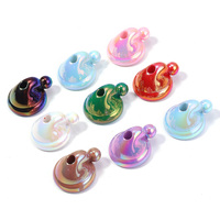 10pcs/lot Christmas Hat Acrylic Beads Plating Color Loose Beads For Jewelry Making DIY Chrismas Crafts Bracelet Necklace