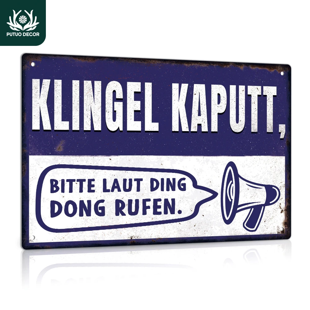 Putuo Decor-letrero de hojalata de Metal Vintage alemán, decoración artística de pared para puerta delantera de casa de granja, regalo, 1 ud.