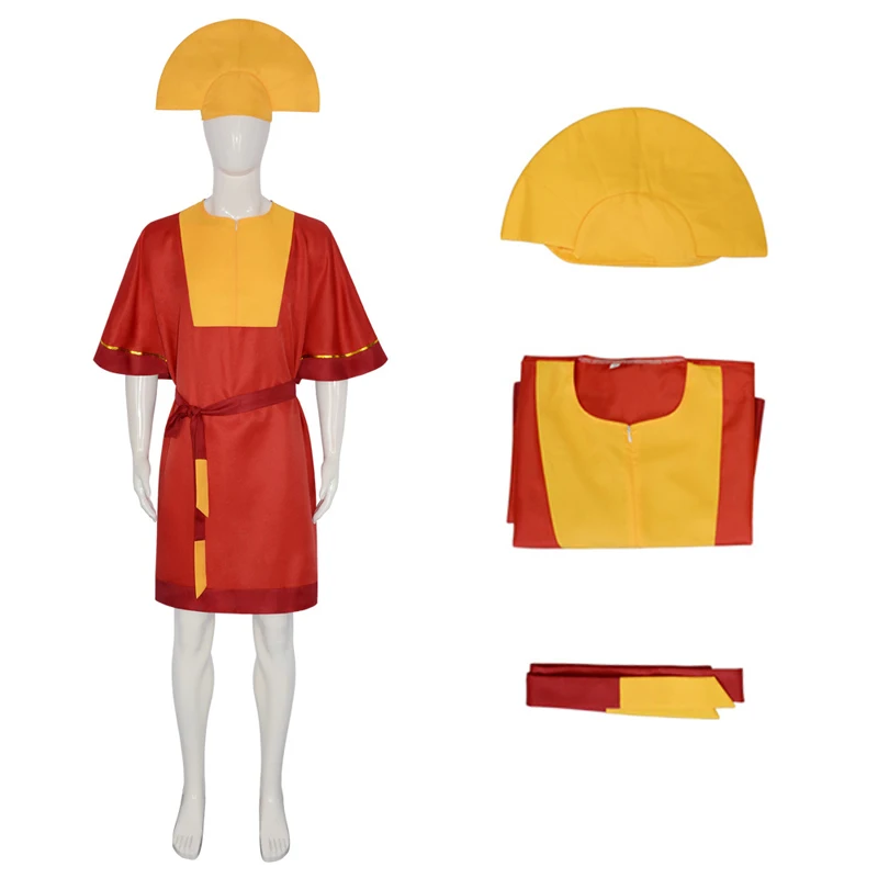 Anime Movies Emperor Kuzco Cosplay Costumes King Costume Set with Hat Halloween Carnival Party Cosplays Robe Clothing Gifts