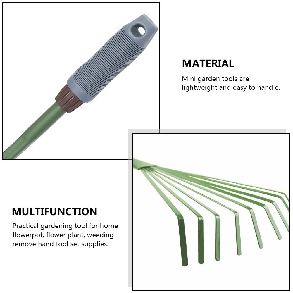 

2pcs Garden Rake Set Lightweight Hand Cultivator Tools For Soil Transfer Weeding Flower Planting Mini Gardening Tool Set Home