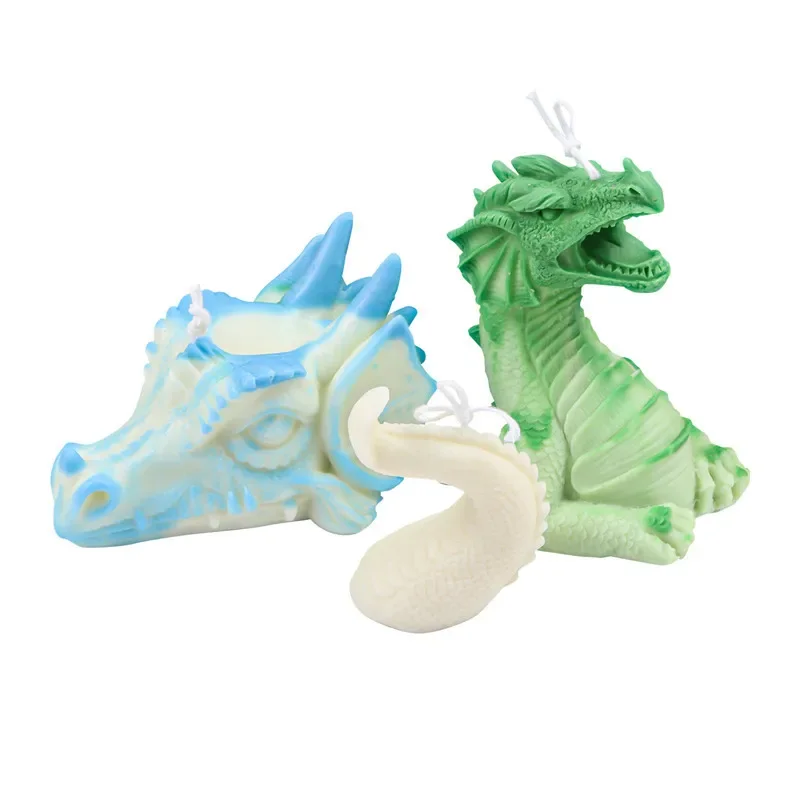 Chinese Dragon Silicone Candle Mold DIY Faucet Animal Tail Wings Candle Making Soap Resin Mold Gifts Home Decor Craft Supplies