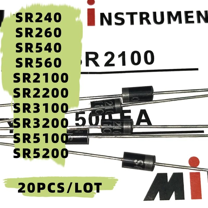 

20 units/lot 100% NEW SR3100 SB3100 MBR3100 SR5100 SR5200 SR2100 SR2200 SR3200 SR560 SB560 SR240 SR260 SR540 DO-15 27