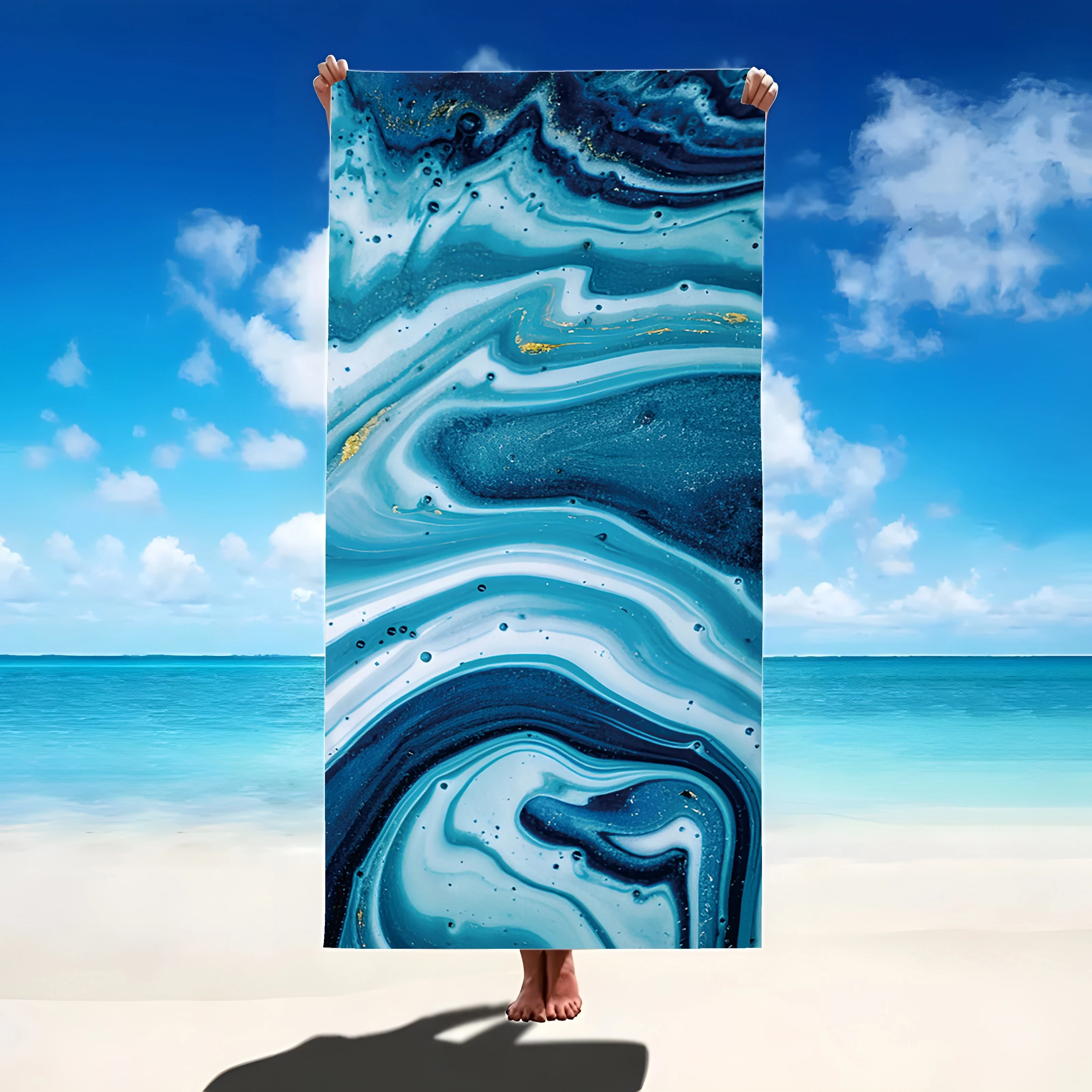 Bohemian Style Beach Towel, Aesthetic Mandala Art Quick-Dry Sand-Free Microfiber Bath Towel for Pool, Spa and Outdoor Activities