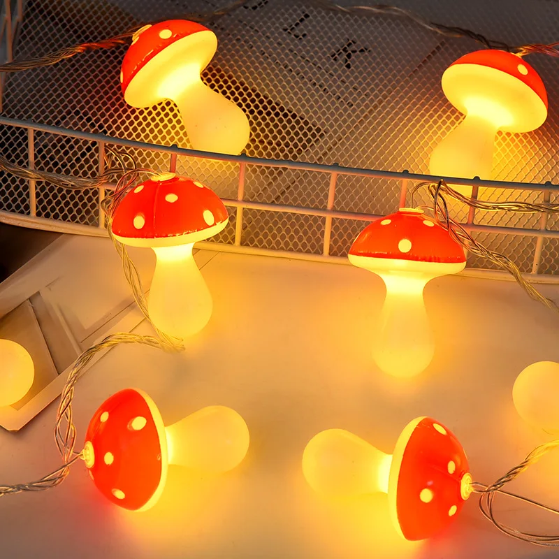 2024 LED Rom Dekoration Pilz Lichterketten Indoor Party Atmosphäre Weihnachten Batterie Blume Lichterketten Vorhänge 063