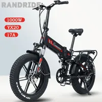 New RANDRIDE YX20 Electric bicycle 20*4.0 electric bike1000W 48V 17AH Mountain bike fold ebike for men or women ebike