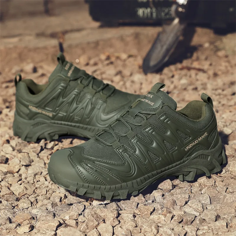 Homem botas táticas ao ar livre botas do exército à prova dwaterproof água sapatos de caça botas de tornozelo dos homens deserto trabalho segurança escalada plataforma botas