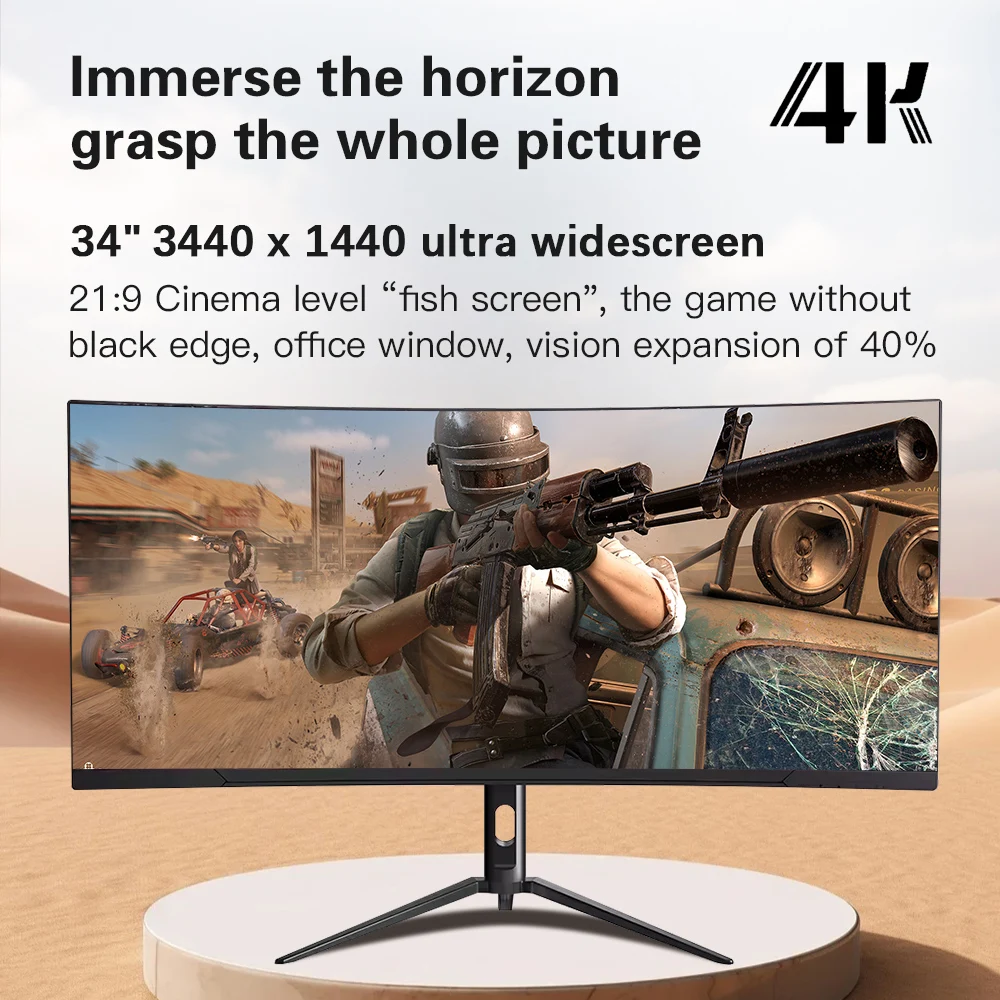 34 Inch Monitor 165Hz WQHD Screen Curved DP 3440*1440 21:9 LED Gamer Computer Desktop Wide Display  low cost LCD monitor