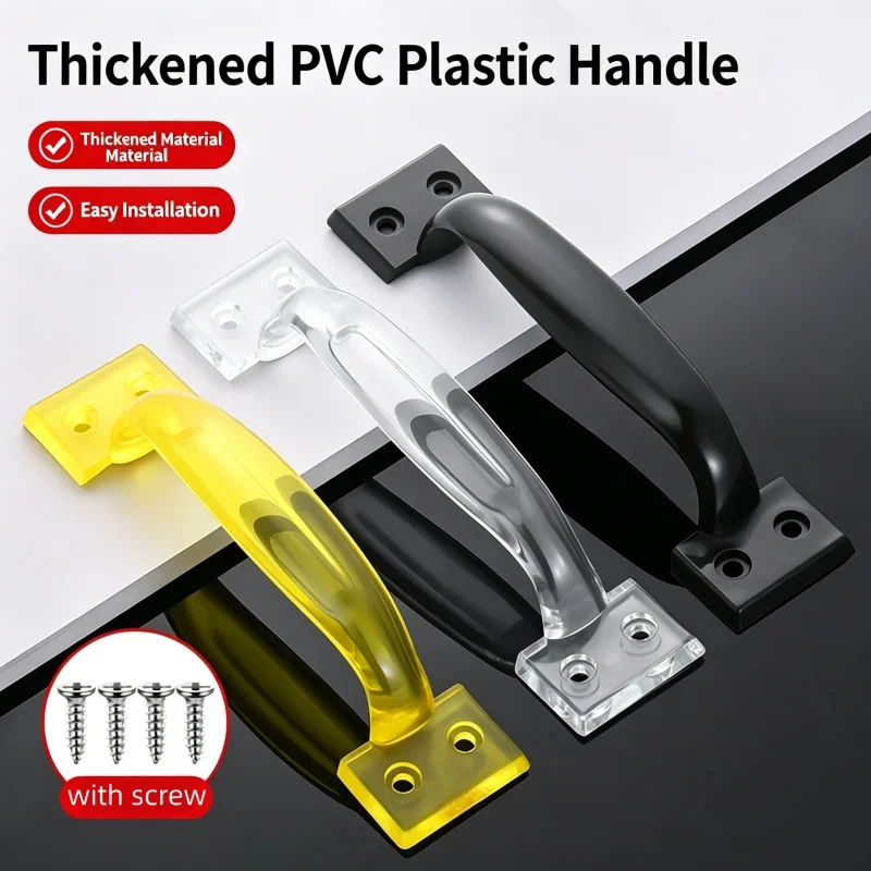 1Set Plastic Cabinet Pull Handle With Screw Multipurpose Drawer Sliding Door Grab Handle Thickened Furniture Replacement Handle