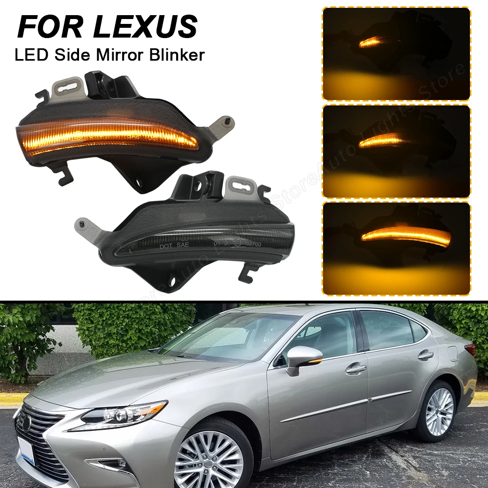 

Side Mirror Blinker Lights For Lexus CT 200h ES 250 300h 350 IS 200t 250 300 350 LS 460 Dynamic LED Turn Signal Indicator Lamps