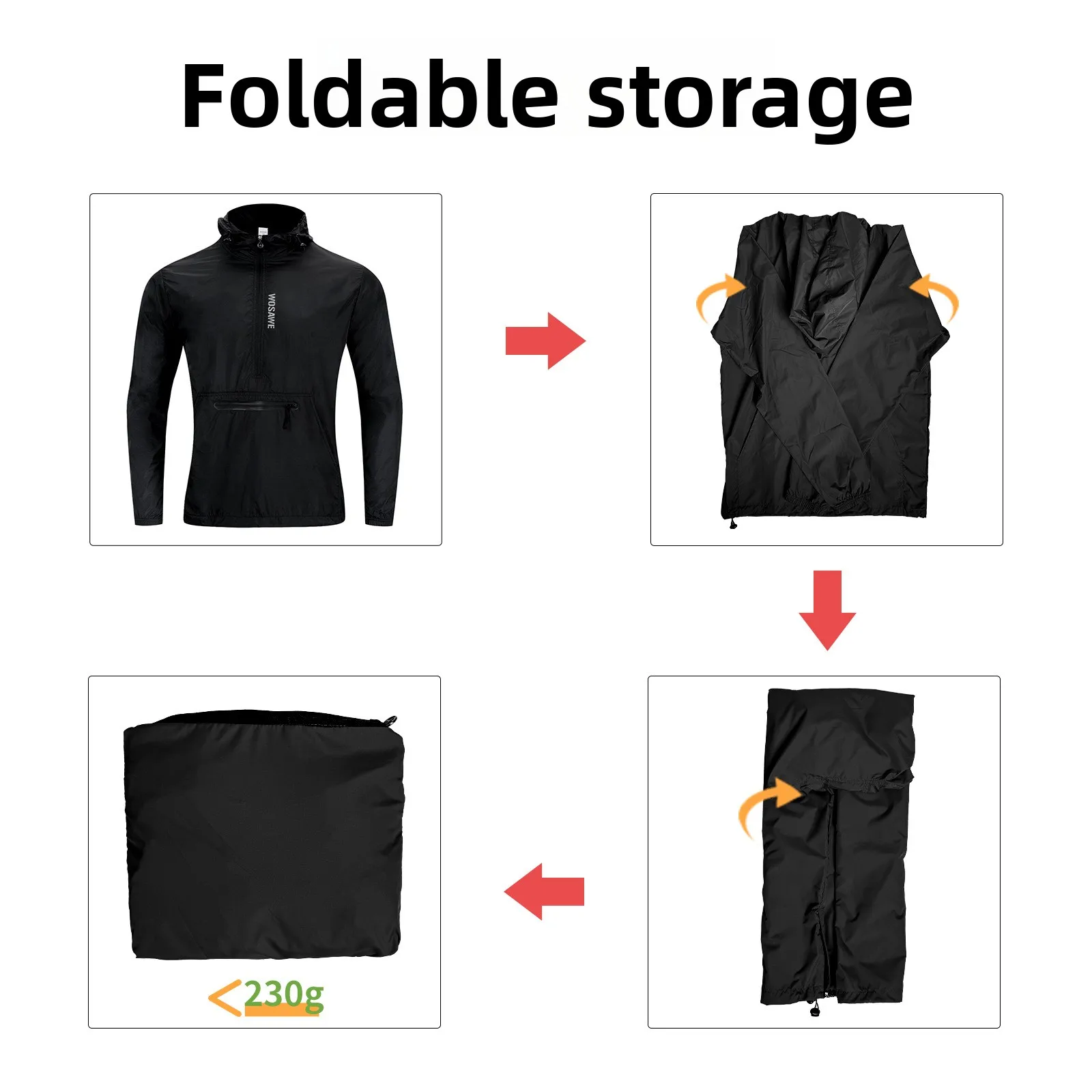 WOSAWE Men Running Jacket Reflective Windproof Mountain Bike MTB Wind Coat Riding Bicycle Cycling Windbreaker Half Zip Pullove
