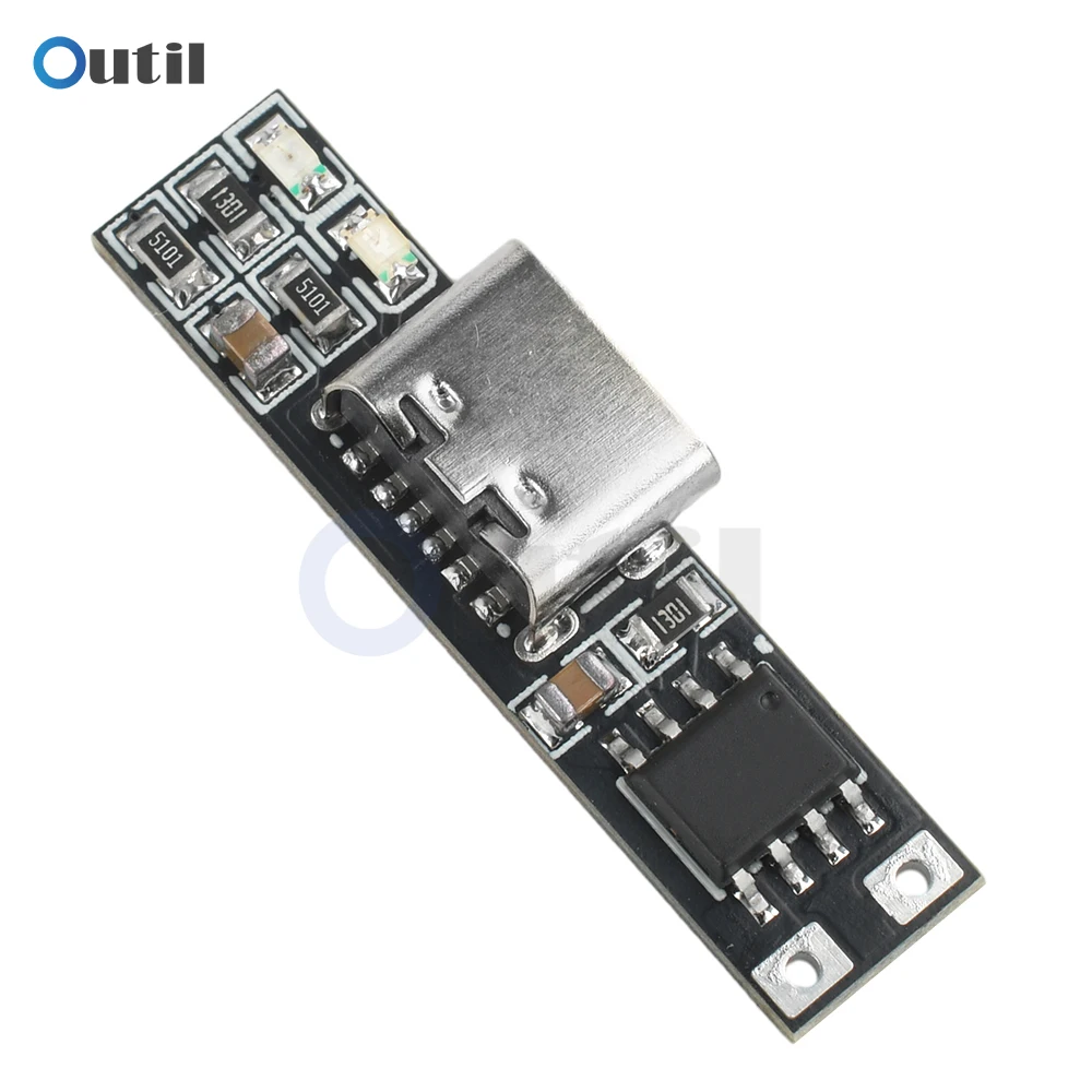 DC 3.7V Mini Li-ion Battery Charging Board Ultra-Narrow Ultra-Small Charging Module 1A/1.2A 4.2V Charger Module Type-C Interface