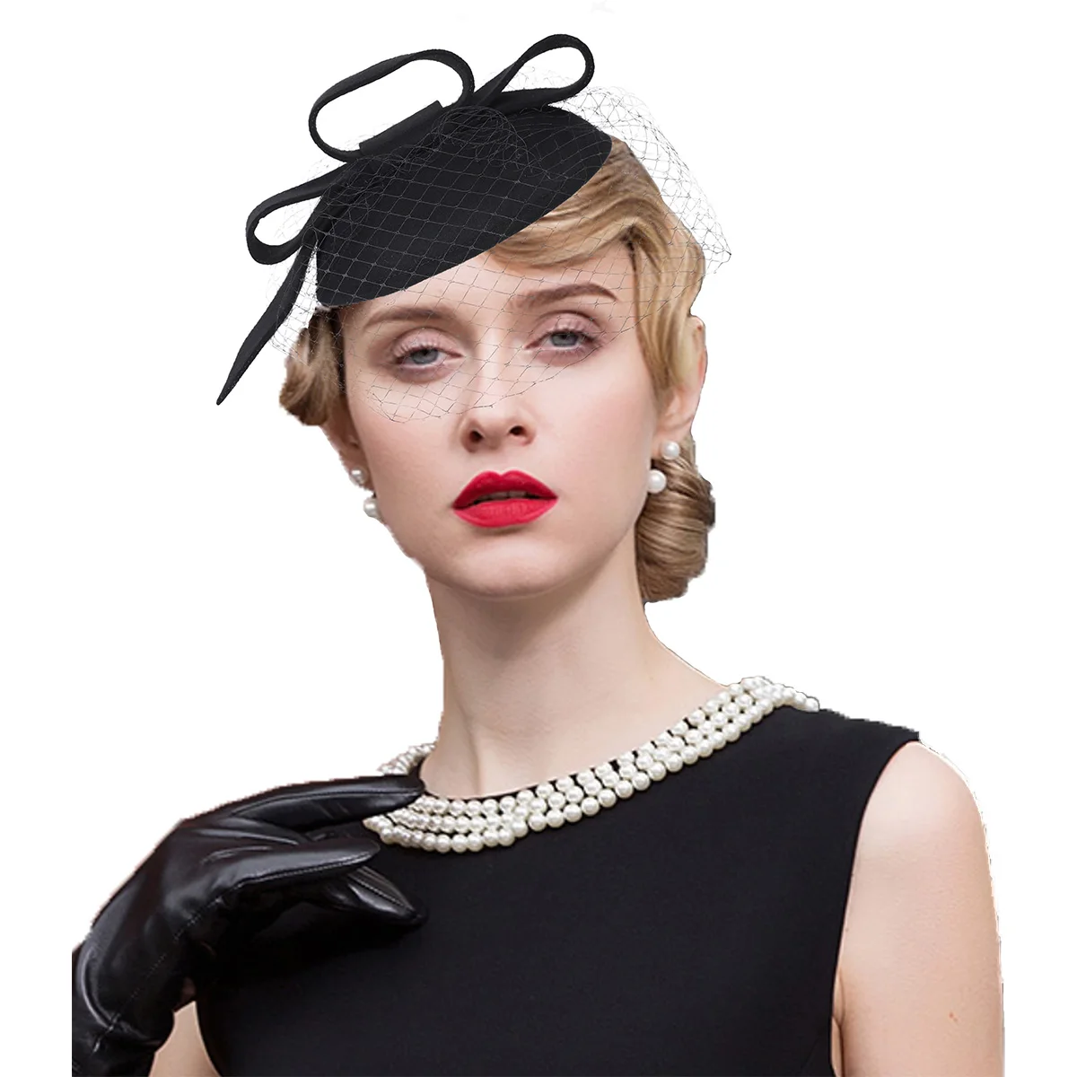 Black Wool Felt Fascinator Hats For Women Ladies Lady Church Formal Occasion Kentucky Cocktail Tea Party Dress Hat With Veil Bow