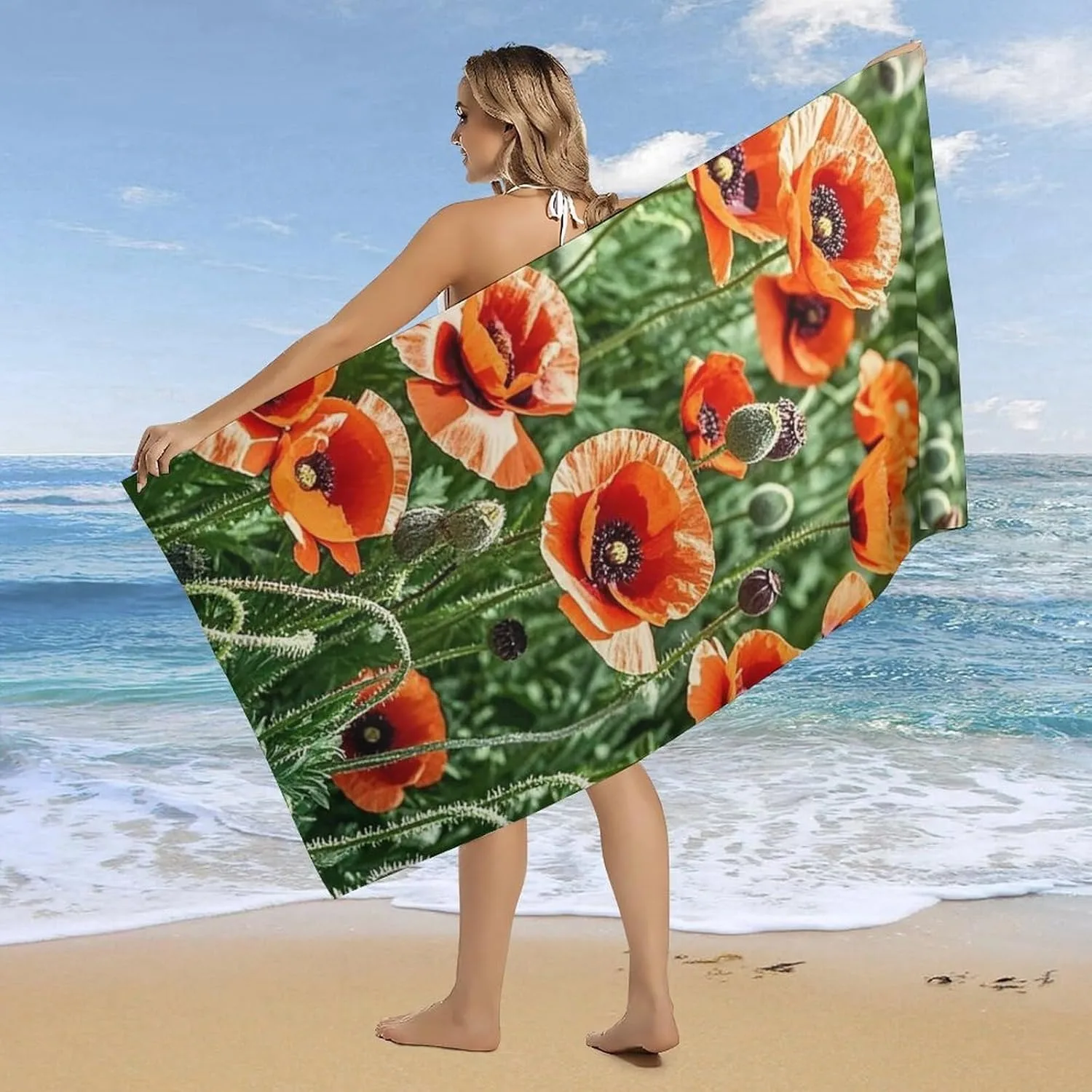 

Pink Flower arts pattern Beach Towel for Family stuffs friends Gift Quick-Dry Sand free For Bath Yoga Beach Camping Swimming GYM