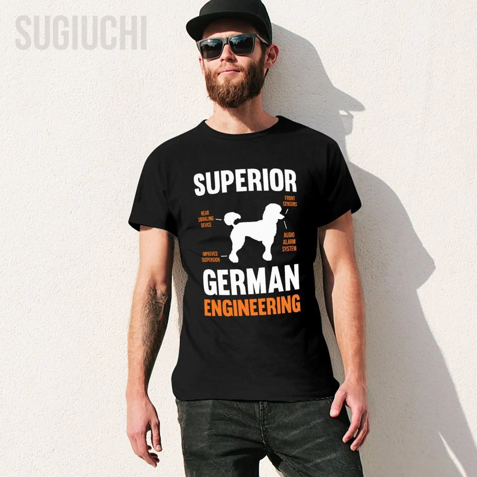 Unisex Men Poodle Dog Gifts Superior German Engineering Tshirt Tees T Shirts Women Boys 100% Cotton T-Shirt