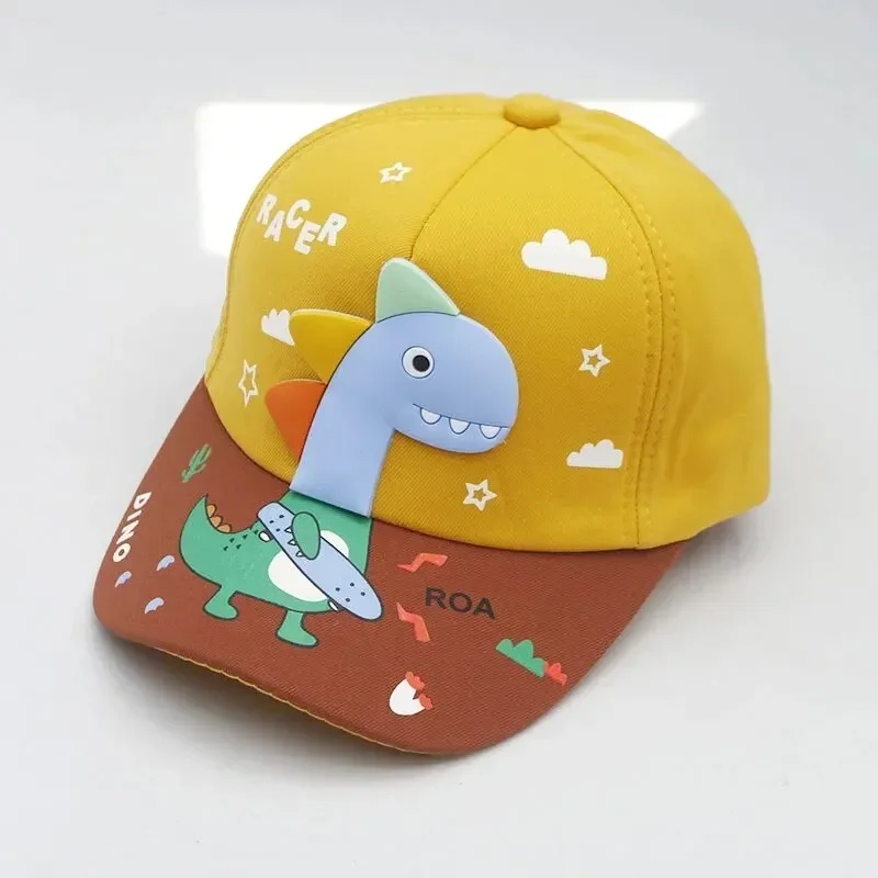 Four Seasons Little Dinosaurs, Children's Hats, Children's Baseball Caps, Cute Cartoon Color-Blocked Caps, Outing Sun Hats view 4