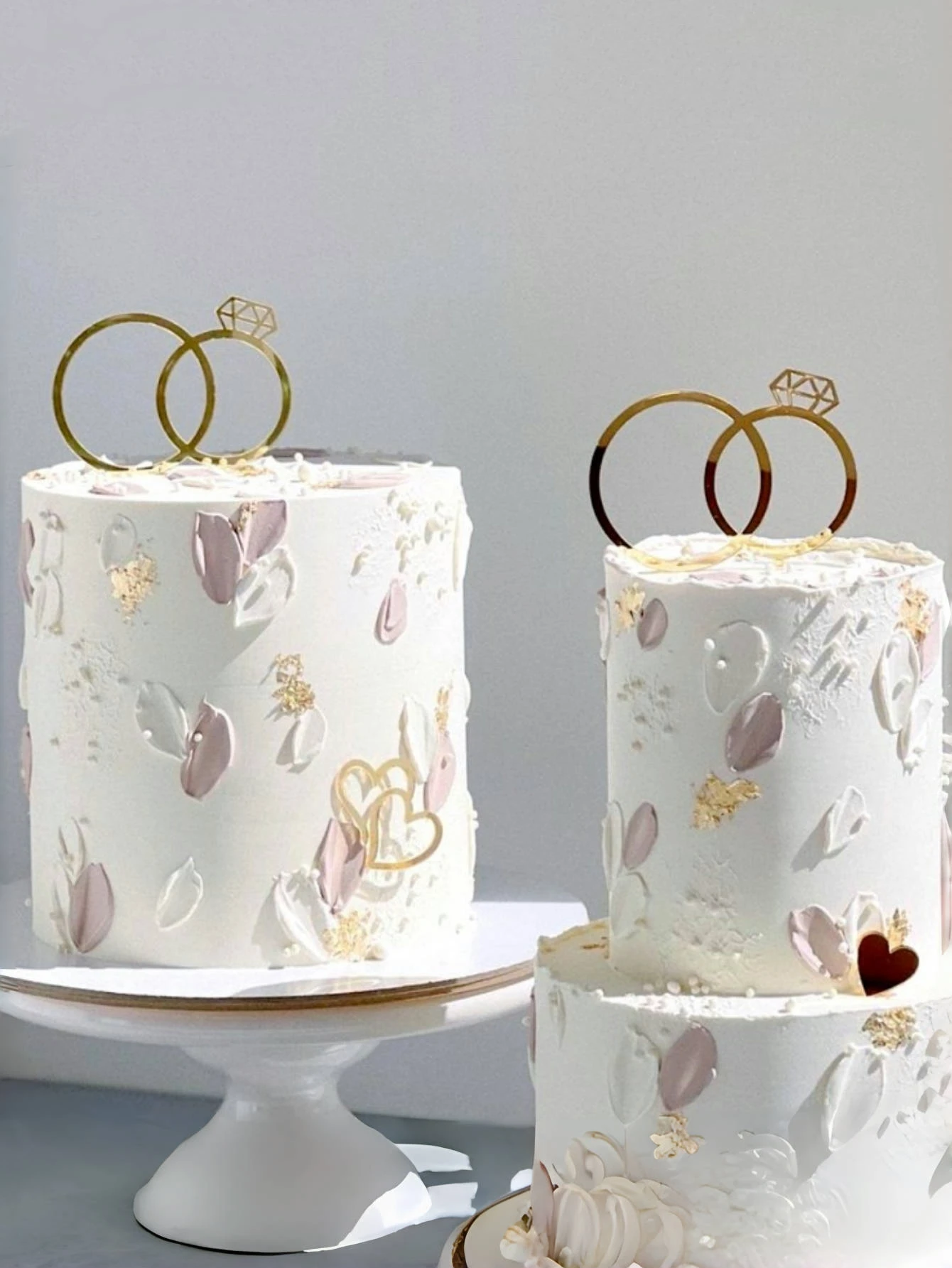 قطعة واحدة من كعكة الأكريليك الدائري الماسي - ديكور للزواج/الخطوبة/الذكرى السنوية/عيد الحب، مستلزمات الخبز #4