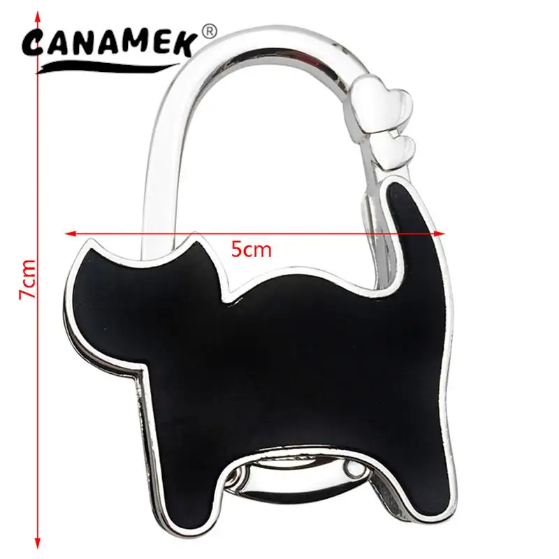 1PC Portable Cat Folding Bag Hook Hanger Purse Handbag Holders Foldable Table Hook Women Handbag Organizer Office Desk Side Hook