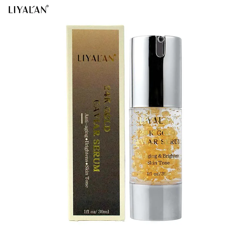 

24K Gold Caviar Serum Face Lift Firm Skin Smooth Wrinkles Fine lines Anti Aging Niacinamide Brighten Skin Moisturizing Essence