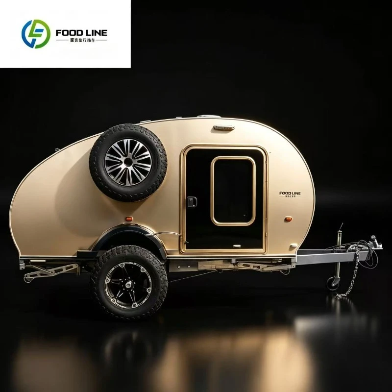 FOODLINE Mini Slide On Truck Pop Up Camper Van Teardrop Rvs Travel Trailer With Bathroom