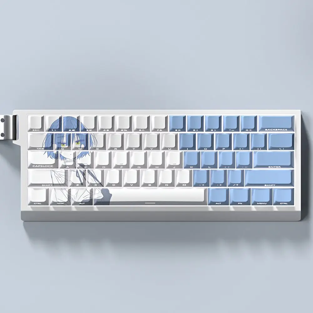 73 teclas translúcidas Keycap BOCCHI THE ROCK Keycaps Anime Yamada Ryo Tema PBT Dye Subbed Gaming Key Caps para 61/68 Layout