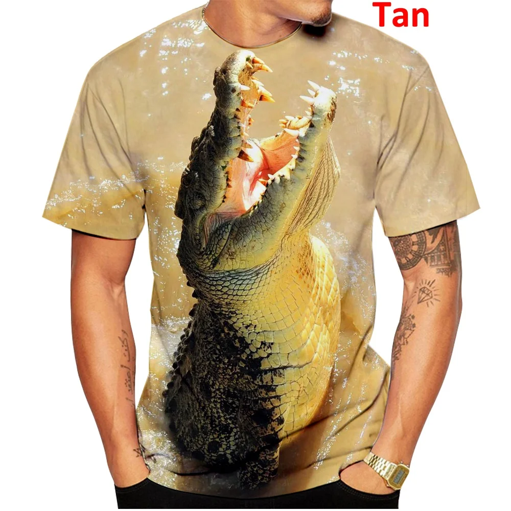 2022 Fashion Newest men women Crocodile 3D Printed T Shirt Short Sleeve Tops S-5XL