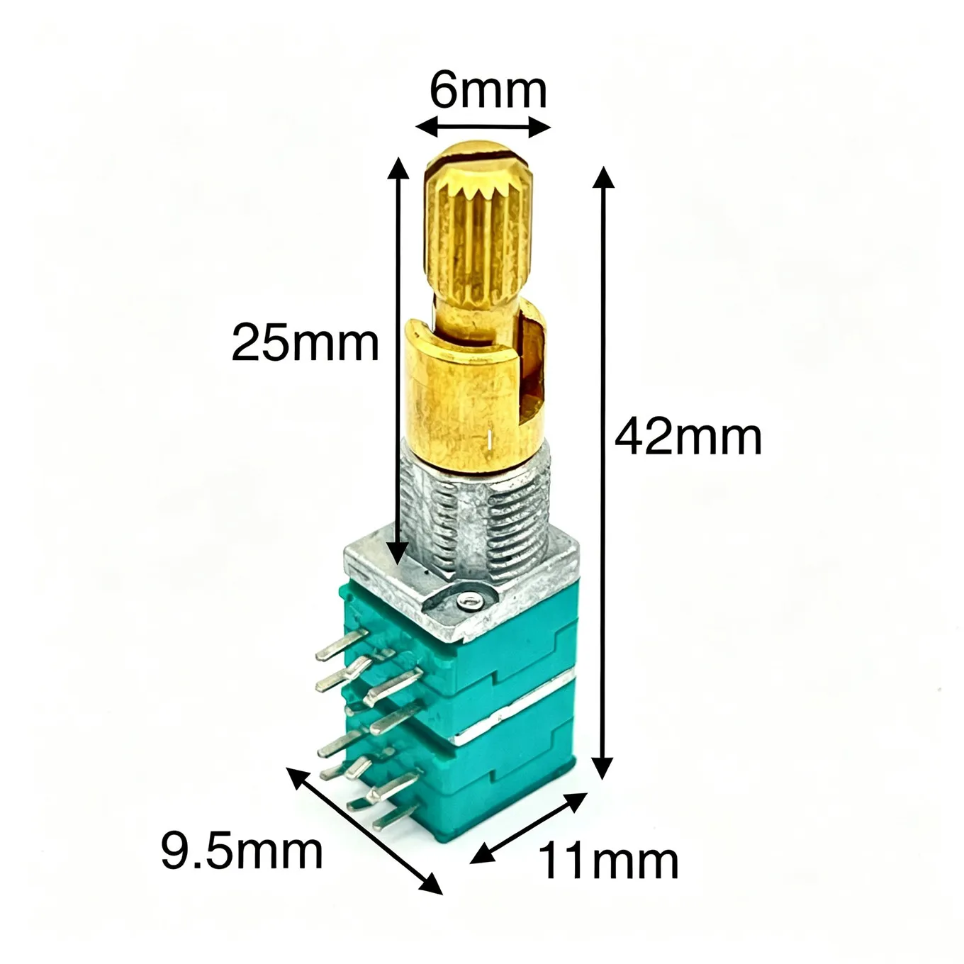 Original New 100% RD923D-20E3-K Double Adjustable Precision Potentiometer Front B20K*2 Rear B100K*2 Axis Length 25MM (SWITCH)