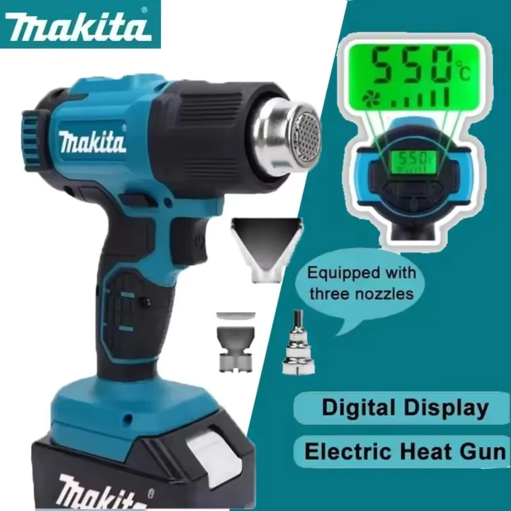

Термофен Makita 18В беспроводной, ручной, с LED-дисплеем, 550 ° Термофен с регулировкой температуры